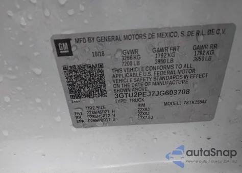 2018 GMC Sierra 1500 Denali из США, поврежденный, VIN 3GTU2PEJ7JG603708